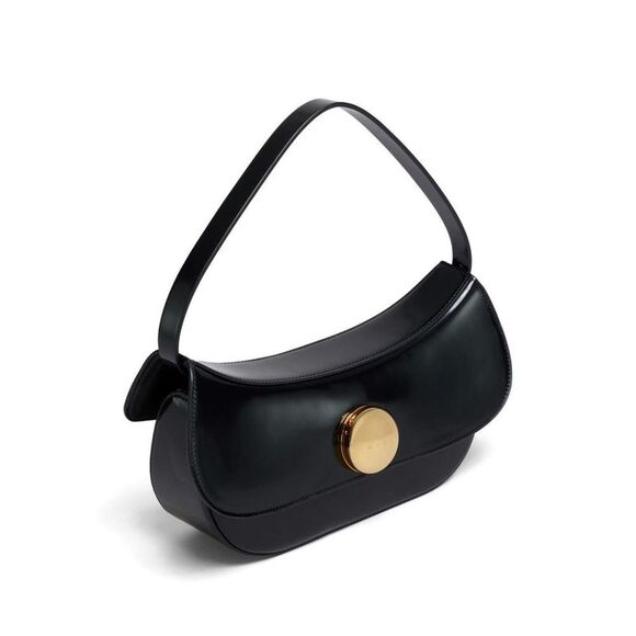 MARNI Smooth Leather Shoulder Bag with Gold Clasp Women BLACK Pouches - Picture 5 of 5